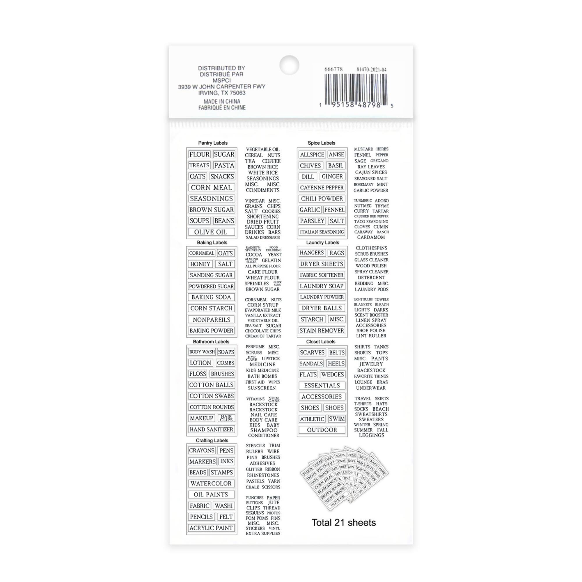 Clear Rectangle Household Label Stickers by Recollections™